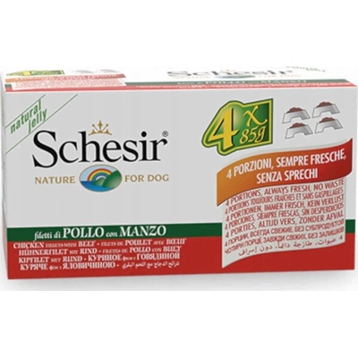 Schesir Adult Chicken with beef in jelly 4 x 85 g