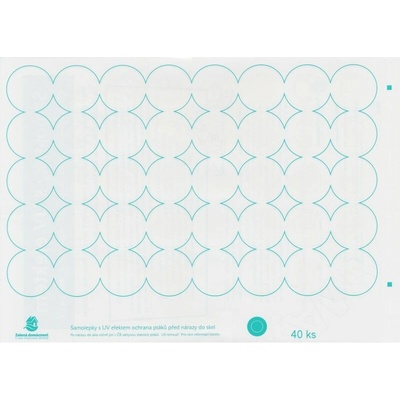 Samolepky na okna - UV kolečka 40 ks, 3,7 cm