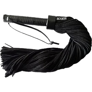 Rouge Long Suede Flogger Leather Handle Black