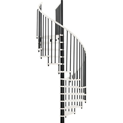 Minka STAIRS Kombinované točité schodiště Spiral Wood bílá/černá pr. 160 cm