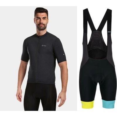 Kilpi CAVALET-M Čierny + Kilpi MURIA-M modré cyklistické kraťasy