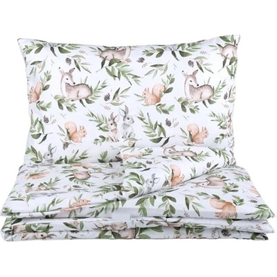 EliNeli povlečení Lesní Zvířátka zelené 100 x 135 cm – Zboží Dáma