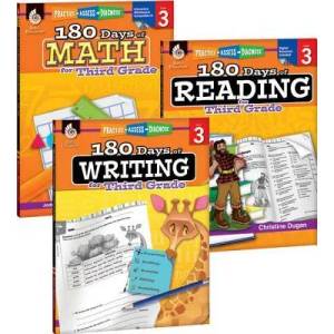180 Days of Reading, Writing and Math for Third Grade 3-Book Set | Teacher Created Materials (ISBN: 9781493825929)