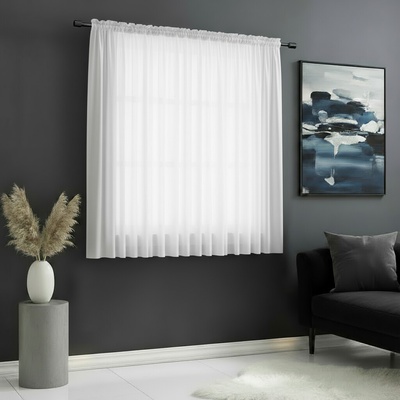 Dekorační krátká voálová záclona s řasící páskou JULIA bílá 400x150 cm MyBestHome