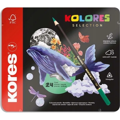 Kores Trojhranné pastelky Kolores Selection - 24 farieb