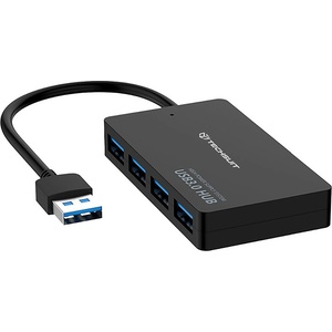 Techsuit - Докинг станция QuantumNode 4 в 1 (H15) - USB към 4x USB 3.0, ABS - Черна