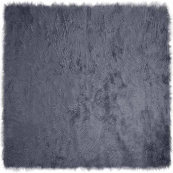 vidaXL Изкуствен килим от кожи Антрацит 120 x 120 cm Полиестер (42021597)
