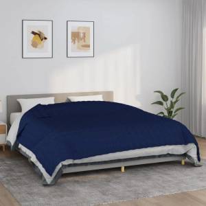 vidaXL Утежнено одеяло синьо 220x260 см 11 кг плат (350748)