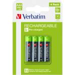 Verbatim RECHARGEABLE BATTERY AAA 4 PACK / HR03 (49514) - TechnoGear