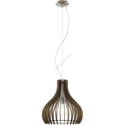 EGLO 61917 - Пендел TINDORI 1xE27/60W/230V Ø 38 см кафяв (EG61917)