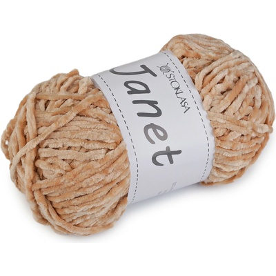 Pletací žinylková příze Janet 100 g Varianta: 3 béžová velbloudí, Balení: 1 ks 60668/156964/281855