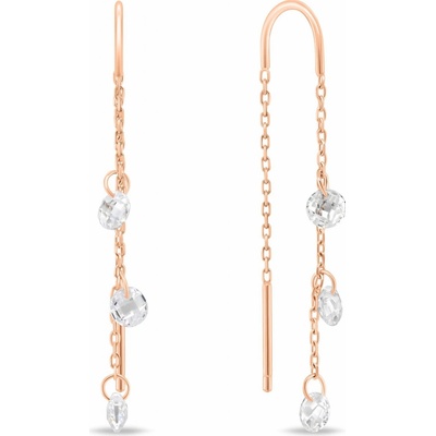 Brilio Silver Bronzové řetízkové náušnice se zirkony EA895R