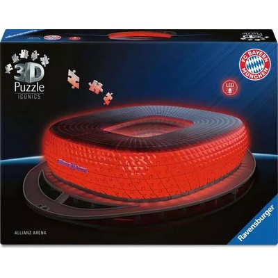 RAVENSBURGER 3D puzzle Iconics: Allianz Arena (Nočná edícia) 216 ks