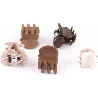 Malé kaučukové skřipečky do vlasů, 5 ks Barva: mix hnědé – Zboží Dáma