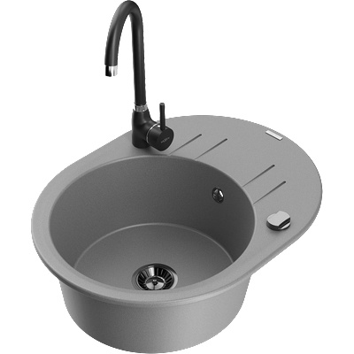 Mexen Kevin гранитна кухненска мивка с 1 отделение с отцедник и кухненски (6517-71-670200-70-B)