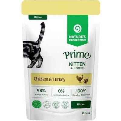Natures Protection Prime kapsička pro koťata GF kuře a krůtí 85 g