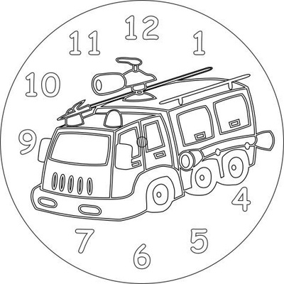 Radost v písku Hodiny hasičské auto Barevné pískování obrázků – Zboží Mobilmania