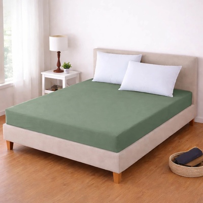 TextilCentrum Luxusní napínací mako-jersey prostěradlo s lycrou deluxe Collection elastické peppermint 90x200