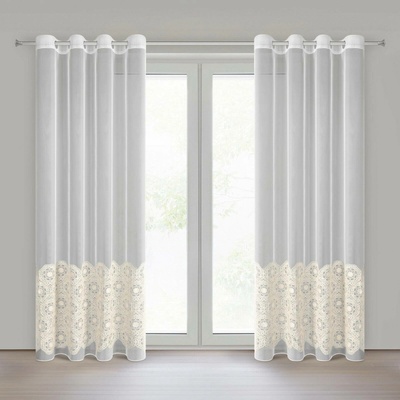 EUROFIRANY ZÁCLONA NA KROUŽCÍCH LIZA 140X250 CM BÉŽOVÁ