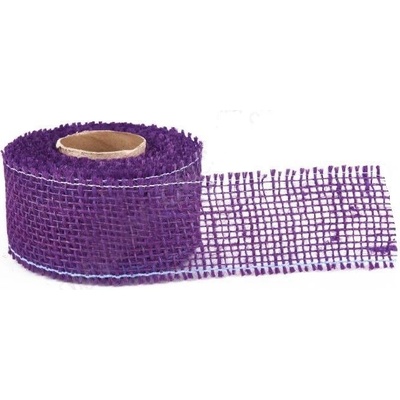 Stuha juta obšitá 50mm - 1m /více variant/, na výrobu mašlí, balení dárků Fialová – Zbozi.Blesk.cz