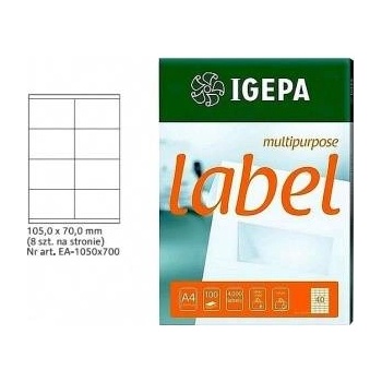 Igepa Group Desk LABEL A4 IGEPA 105 X 70.0 MM WHITE (100)