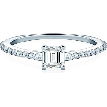 SAVICKI Годежен пръстен със страничен камък: платина. диамант