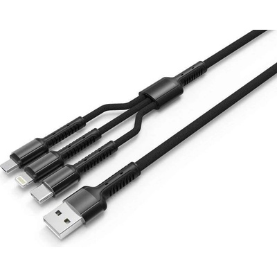 Ldnio LC93 3v1 rychlonabíjecí datový USB - USB-C Lightning Micro USB 1,2m