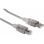 Ic intracom USB Cable Manhattan USB 2.0 A-B M/M, 3m, silver