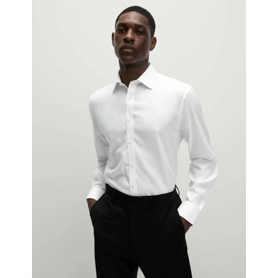 Marks & Spencer Риза от памук с класически силует с незабавна грижа Marks & Spencer бяла Marks & Spencer | Byal | МЪЖЕ | 15.5