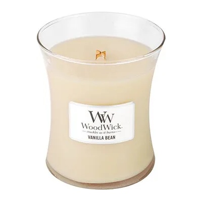 WoodWick Vanilla Bean ароматна свещ с дървен фитил 275 гр