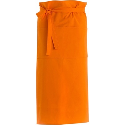 Bargear Dlouhá barmanská keprová zástěra s dvojitou přední kapsou Oranžová K514