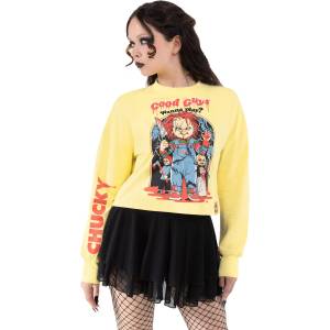 KILLSTAR дамски суичър (топ) KILLSTAR x CHUCKY - My Friends Call Me. . . Chucky - Жълт - KSRA011070