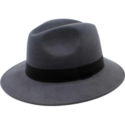 Plstěný klobouk fedora zimní voděodolný krempa šedý