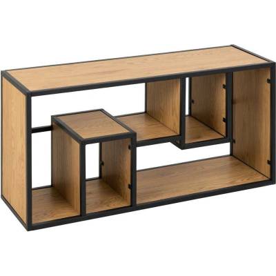 Moderní nástěnná police na knihy Seaford III dub/černá loftová 95 cm Actona
