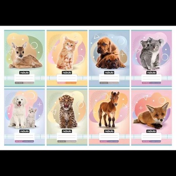 Nebulo Nebulo: Тетрадка с животински мотиви, за 3-ти клас, 12-32, A5 - различни видове (VO3-ÁM-A5)