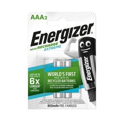 Energizer Акумулаторна батерия HR03 Extreme AAA 800mAh FSB2, 2 бр (T00001087)