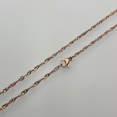 RB-nakuplevne Ocelový řetízek rose gold 658-000 kroucený vzor