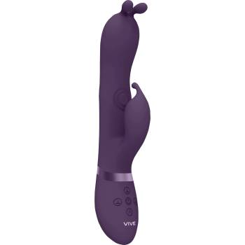 VIVE Gada Vibrating Bunny Ear G-Spot Rabbit with Pulse Wave Shaft Purple