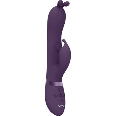 VIVE Gada Vibrating Bunny Ear G-Spot Rabbit with Pulse Wave Shaft Purple