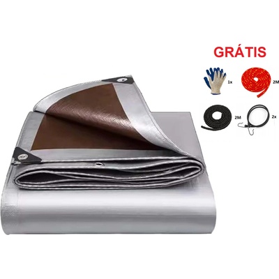 JAKS Krycia plachta hnedo strieborná 4x4m 210g m2