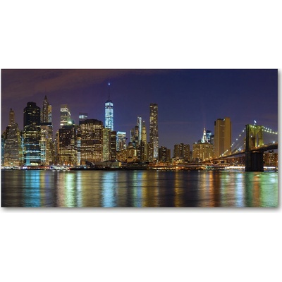 Foto obraz sklo tvrzené Manhattan noc 100x50 cm