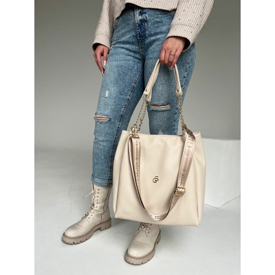 Grosso Béžová kabelka na rameno