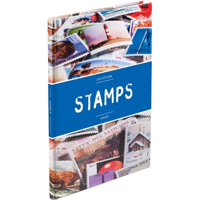 Leuchtturm STAMPS zásobník na známky s černými listy Barva: Modrá, Počet stran: 16 stran, Formát: A4