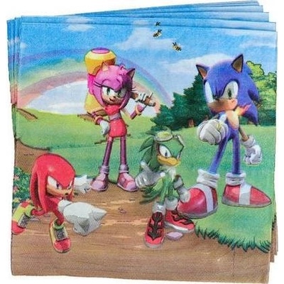 Cakesicq papírové ubrousky ježek Sonic 33x33cm 10ks