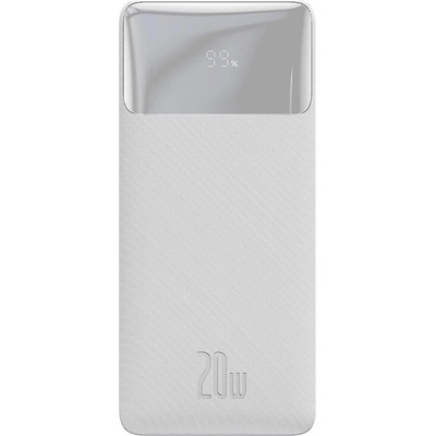 Baseus Bipow Digital Display Power Bank 20W 20000 mAh (PPBD050302) - външна батерия с 1xUSB-C и 2xUSB-A изходи с технология за бързо зареждане (бял)