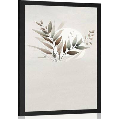 Plakát minimalistické listy v boho designu - 60x90 no frame