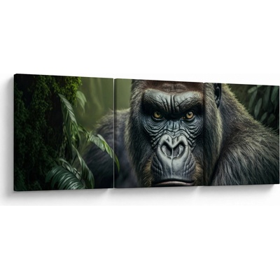 Obraz - Portrét gorily, třídílný 120x40 cm – Hledejceny.cz