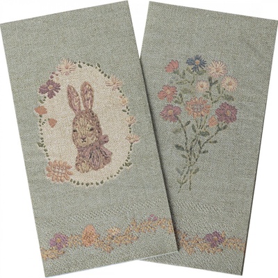Papierové obrúsky Lapin de Pâques - Green/Rose Maileg