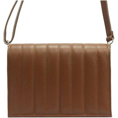 Hnědá prošívaná kožená crossbody kabelka L31179