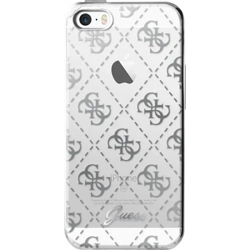 Image 1 of GUESS Луксозен Силиконов Калъф за iPhone SE/5s/5, Guess Silicone Case, Сребрист (GUHCPSETR4GSI)
